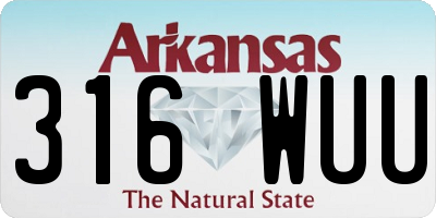 AR license plate 316WUU
