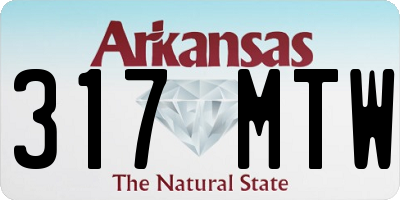 AR license plate 317MTW