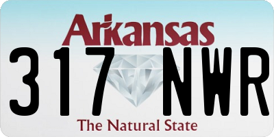 AR license plate 317NWR