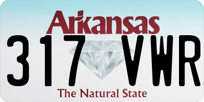 AR license plate 317VWR