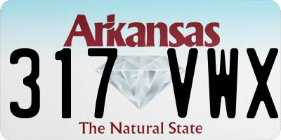 AR license plate 317VWX