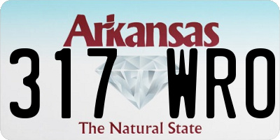 AR license plate 317WRO