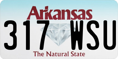 AR license plate 317WSU