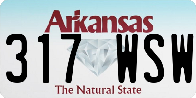 AR license plate 317WSW