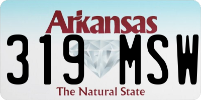 AR license plate 319MSW