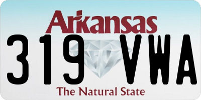 AR license plate 319VWA