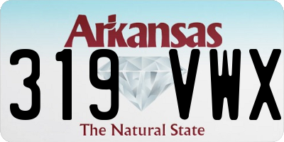 AR license plate 319VWX