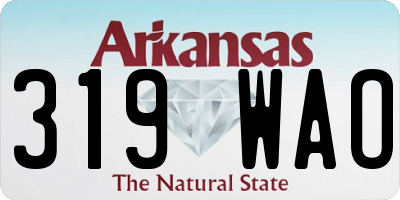 AR license plate 319WAO