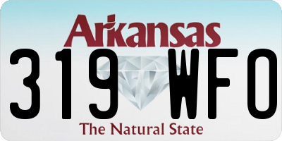 AR license plate 319WFO