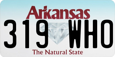 AR license plate 319WHO