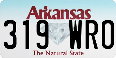 AR license plate 319WRO
