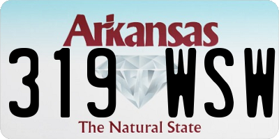 AR license plate 319WSW
