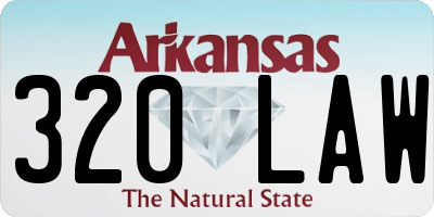 AR license plate 320LAW