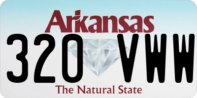 AR license plate 320VWW