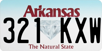 AR license plate 321KXW
