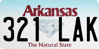 AR license plate 321LAK