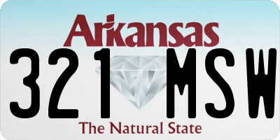 AR license plate 321MSW
