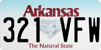 AR license plate 321VFW
