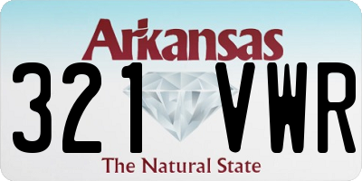 AR license plate 321VWR
