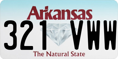 AR license plate 321VWW