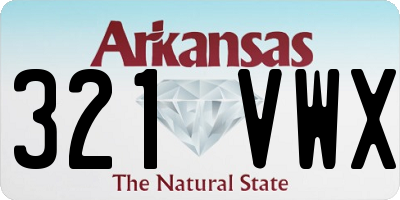 AR license plate 321VWX