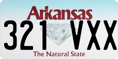 AR license plate 321VXX