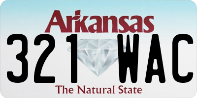 AR license plate 321WAC