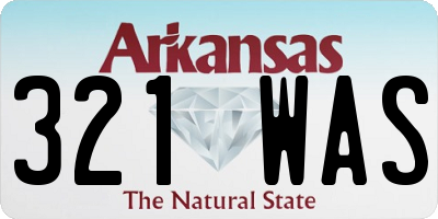 AR license plate 321WAS