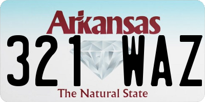 AR license plate 321WAZ