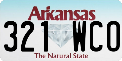 AR license plate 321WCO