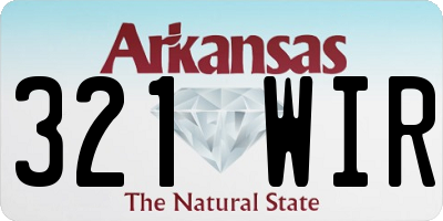 AR license plate 321WIR