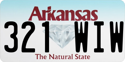 AR license plate 321WIW