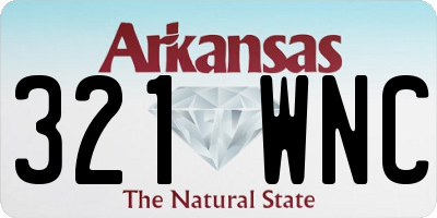 AR license plate 321WNC