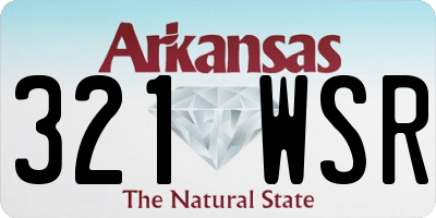 AR license plate 321WSR