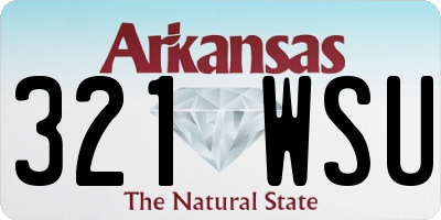AR license plate 321WSU