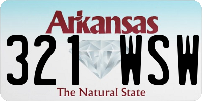 AR license plate 321WSW