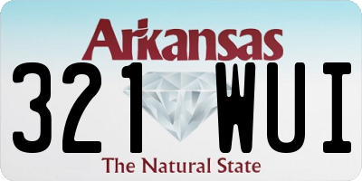 AR license plate 321WUI