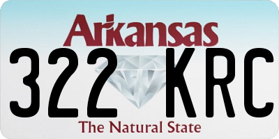 AR license plate 322KRC