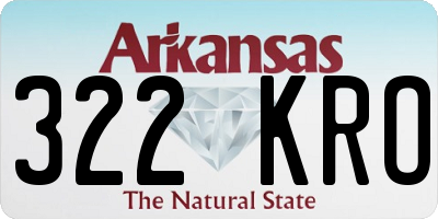AR license plate 322KRO