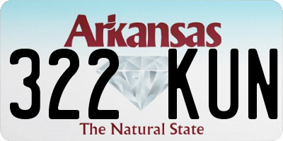 AR license plate 322KUN