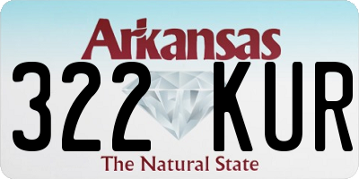 AR license plate 322KUR