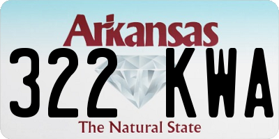 AR license plate 322KWA