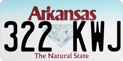 AR license plate 322KWJ
