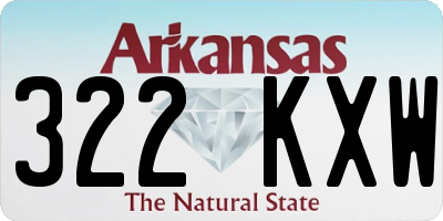 AR license plate 322KXW