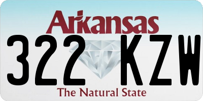 AR license plate 322KZW