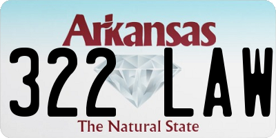 AR license plate 322LAW
