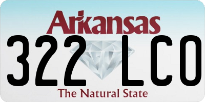 AR license plate 322LCO