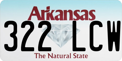 AR license plate 322LCW