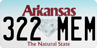 AR license plate 322MEM