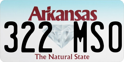 AR license plate 322MSO